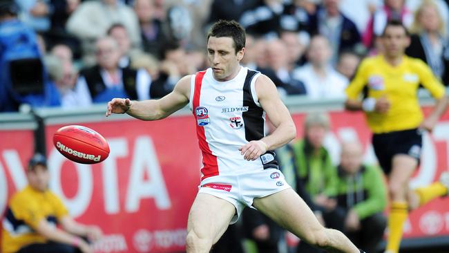 The bounce of the ball eludes Saint Stephen Milne in the dying stages of the drawn 2010 Grand Final.