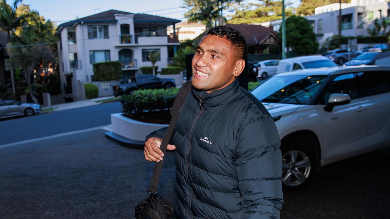 Tevita Pangai Jr arrives to join teammates at NSW camp. Picture: Justin Lloyd.