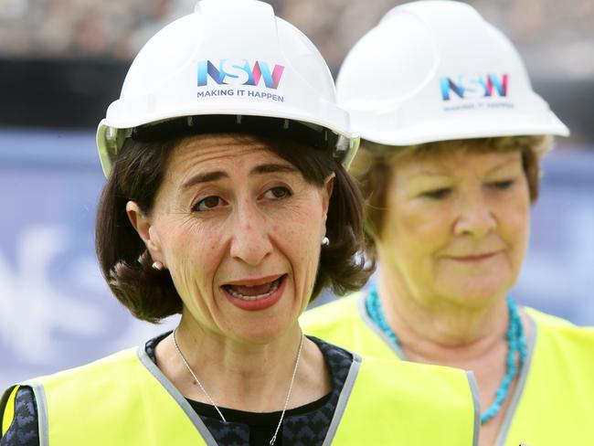 NSW Premier Gladys Berejiklian with former Health Minister Jillian Skinner. Picture: Peter Clark