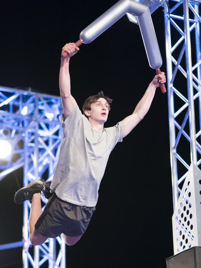 Adelaide's Alex Cusack competes in Australian Ninja Warrior. Picture: Nine