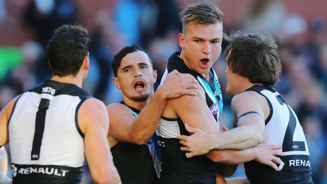 Ollie Wines says Port Adelaide doesn’t deserve its top four spot yet. (Photo by Michael Dodge/Getty Images)