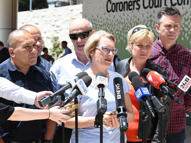 John and Julie Tam and Jennie Ross-King joined the parents of other music festival overdose victims at the NSW Coroners inquest into their children's’ deaths. Picture: Peter Rae