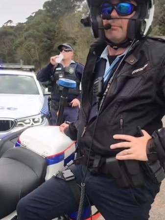 He also filmed his bizarre clash with a Highway Patrol officer.