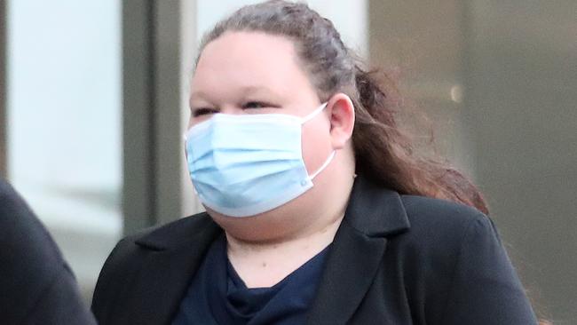 Makaela Bacon outside court in Melbourne. Picture: David Crosling