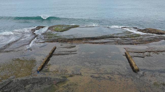 The remains of the third rock pool at Newport. Picture Manly Daily