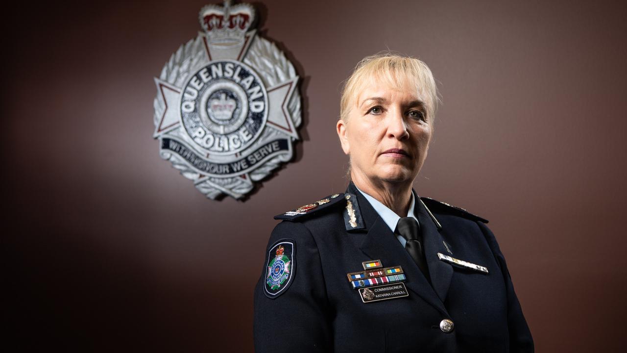 Queensland Police Commissioner Katarina Carroll was asked about DV staffing. Picture: Brad Fleet