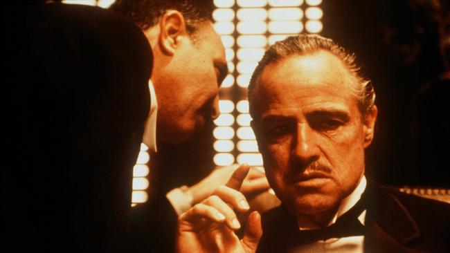 Marlon Brando in scene from 1972 film The Godfather.