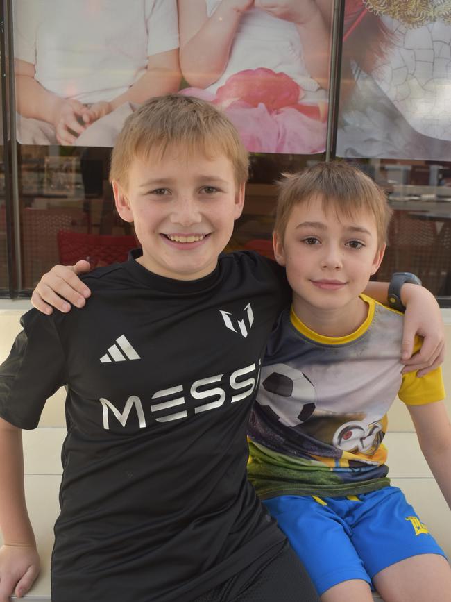 Lochlainn Burns and Hamish Burns at Madagascar A Musical Adventure Jr. presented by Fusion Arts Inc and Ipswich Civic Centre. Photo: Georgie Walker