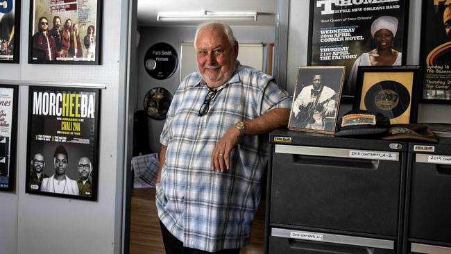 Bluesfest director Peter Noble in his office at Tyagarah. Picture: Natalie Grono