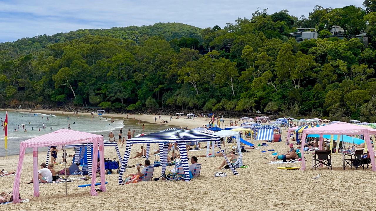 CoolCabanas are the latest summer craze, as seen on Noosa Beach.