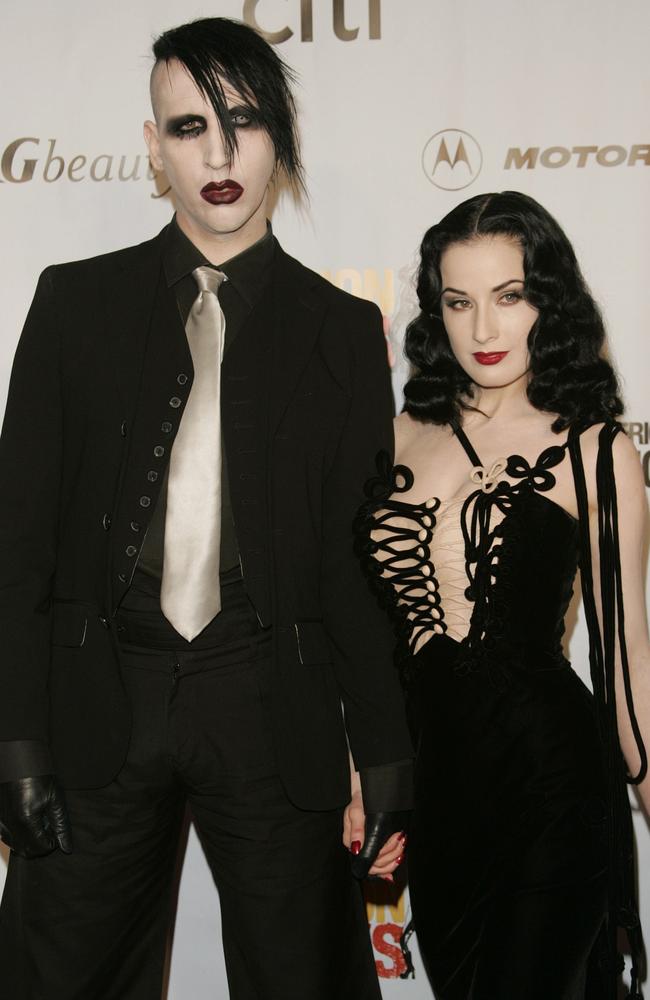 Manson and Dita Von Teese were married for a year from 2005. Picture: Getty Images.