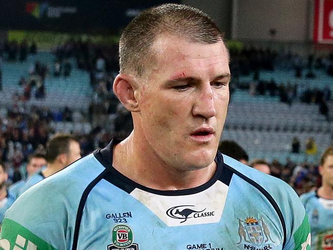 NSW's Paul Gallen walks off after fulltime of game 1 of the 2016 Origin series between the NSW Blues and Queensland Maroons at ANZ Stadium, Homebush . Picture: Gregg Porteous