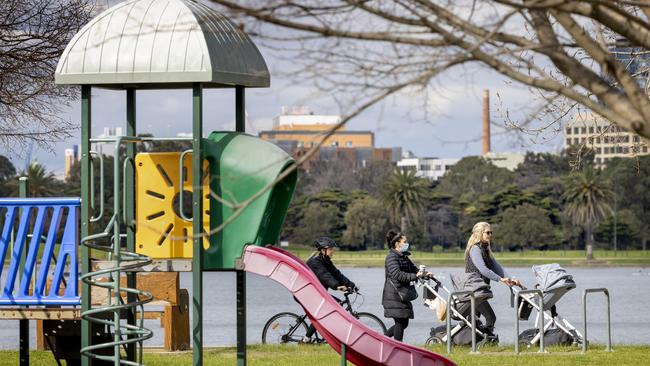 The full reason behind playgrounds closing during Melbourne’s longest lockdown will be never be revealed. Picture: David Geraghty.