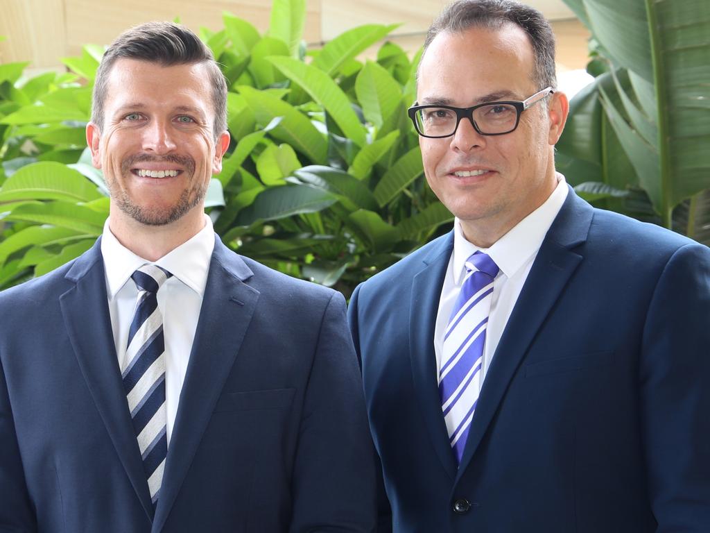 Bulldogs CEO Aaron Warburton and Bulldogs chairman John Khoury. Picture: Supplied