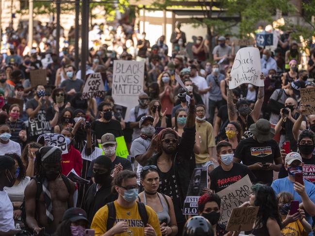 Protesters in Minneapolis. Picture: Getty/AFP