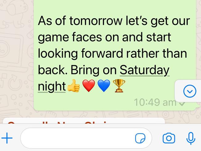 Inside Demons players’ WhatsApp