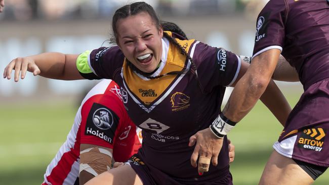 Raecene McGregor, celebrating a try in last year’s NRLW grand final, is expected to go to new heights in 2020. Picture: AAP.