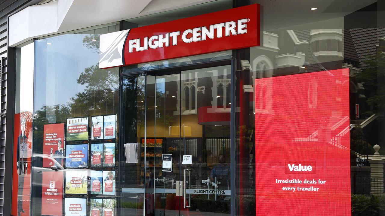 A Flight Centre outlet in Brisbane. Picture: Tertius Pickard/NCA NewsWire