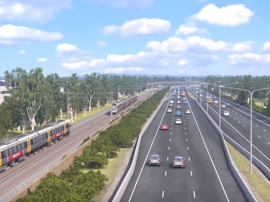 Still from a Transport and Main Roads video showing how the Coomera Connector is expected to look.