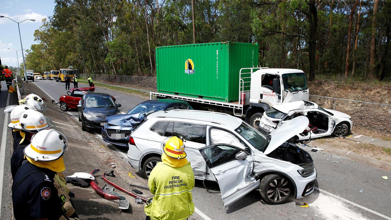 Police and emergency services survey the aftermath. (Image/Josh Woning)