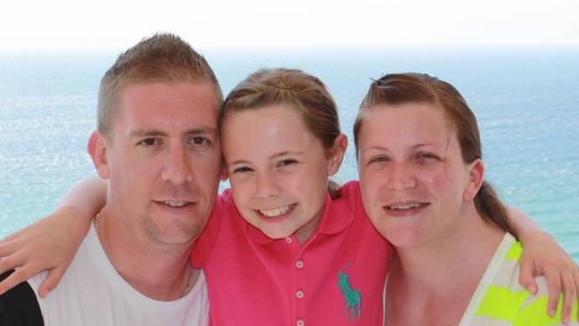 David Turner, daughter Ebony and Kate Goodchild. Kate was killed when a ride malfunctioned at Dreamworld. Ebony was on the ride and survived.