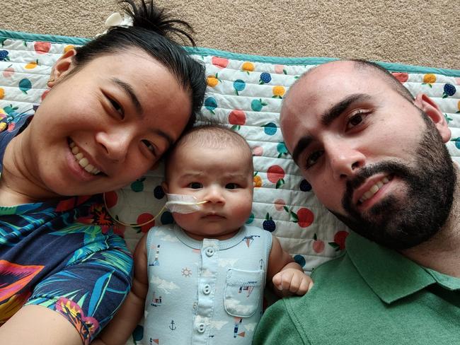 Remy Shomali – pictured with his parents Melissa Lei and Joseph Shomali – tragically died at Melbourne's Royal Children's Hospital just shy of 11 months old in October 2024, after being waitlisted for a heart transplant.