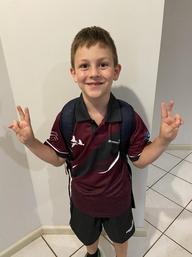 Hunter Mangels’ first day of Grade 2