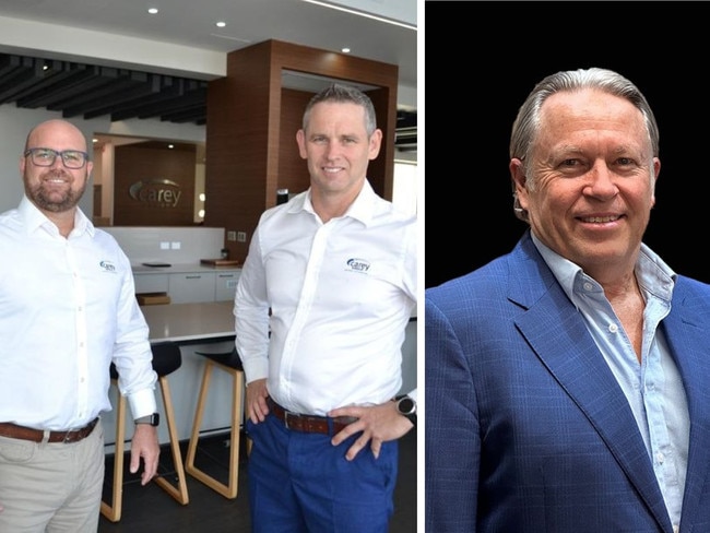 New Moore Australia CEO Matt Thomson, Carey Group chairman Joe Carey, and Moore Australia chairman David O’Brien have partnered to form  Carey Thomson Moore (CTM) consulting business. Picture: Supplied.