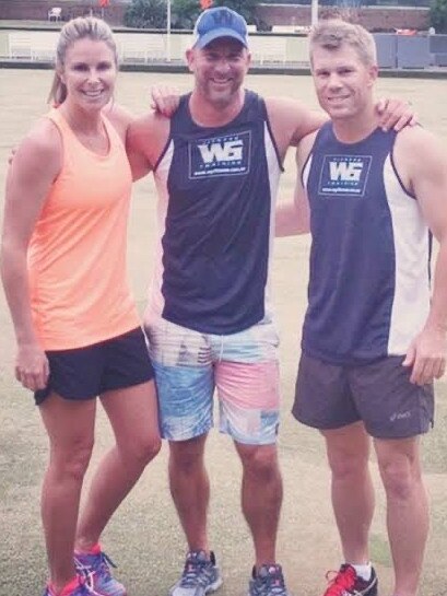 Personal trainer Wayne Geber with longtime clients David and Candice Warner