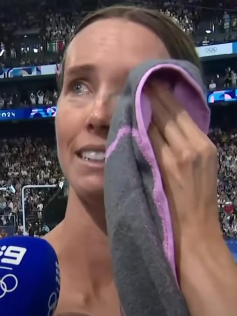 The Olympian couldn’t hold back the tears.