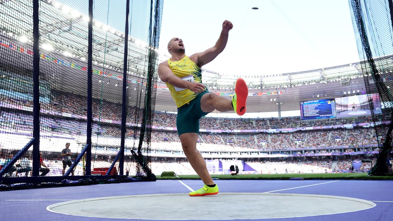 Matthew Denny qualified for the final of the men’s discus with a throw of 66.83m Picture: Getty Images