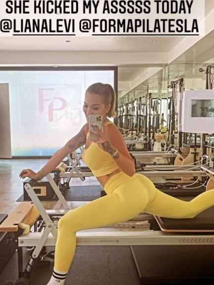 Rita Ora's workout Instagram shot.