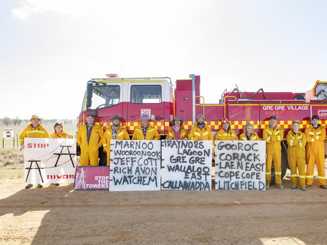 NEWS: CFA ActionCFA members threatening to strike/ not respond to fires under transmission lines in response to the VNI West project and poor consultation.PICTURED: CFA volunteers from various brigades at Gre Gre station Picture: Zoe Phillips