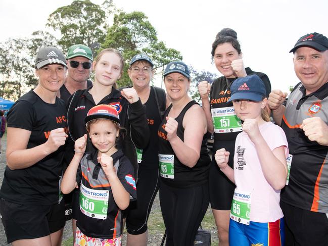 The team of AFC Warriors, back left; Aaron Batchelor and Donna Hart and front; Laura Watson, Ara Watson, Amelia Watson, Sandra Jibson, Charlotte Winter, Katelyn Martini and Paul Hart.The Base Services, Hike for Homeless held at Jubilee Park. October 19th, 2024