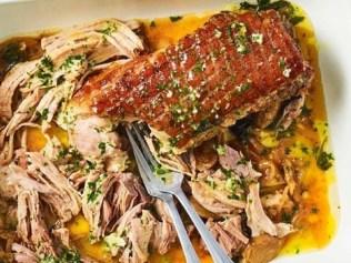 This slow cooker garlic butter pulled pork is heaven in a pot