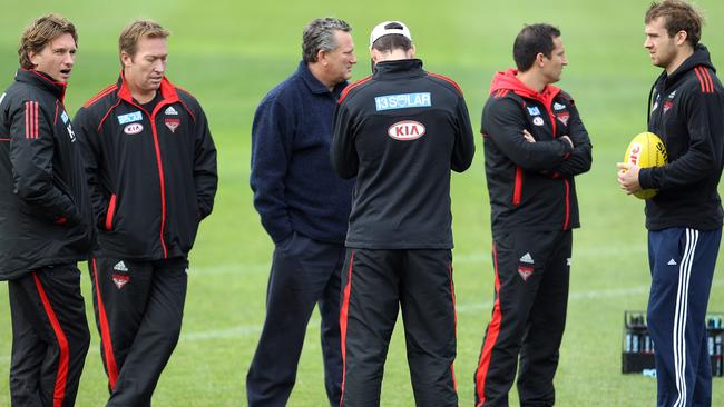 Hird, Dean Robinson and Stephen Dank at training during the infamous 2012 season.