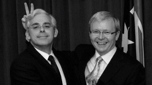 Anthony Byrne with party leader Kevin Rudd during the 2007 election campaign.