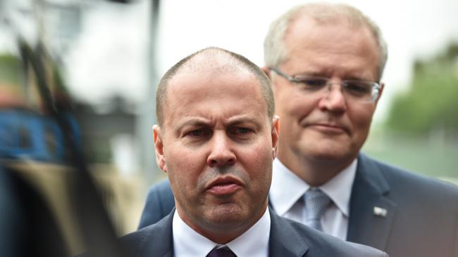 Treasurer Josh Frydenberg (left) and Prime Minister Scott Morrison.