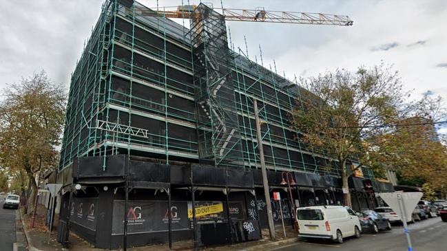 A photo of the building under construction.