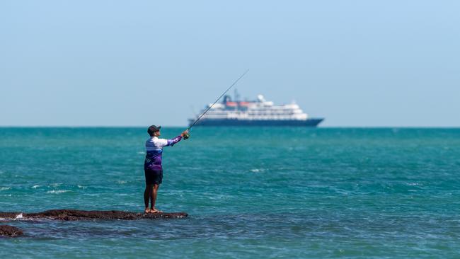 The Caledonian Sky off the coast of East Point, Darwin. Picture: Che Chorley