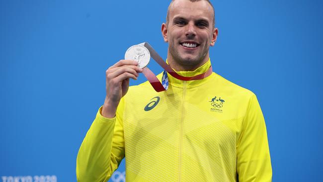 Olympic medallist Kyle Chalmers pictured at Tokyo this year. He also won Gold in Rio for the 100m freestyle. Picture: Tom Pennington