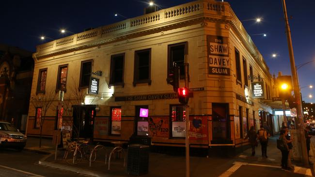 The alleged attack happened outside the Shaw Davey Slum Pub in Carlton. Picture: David Crosling