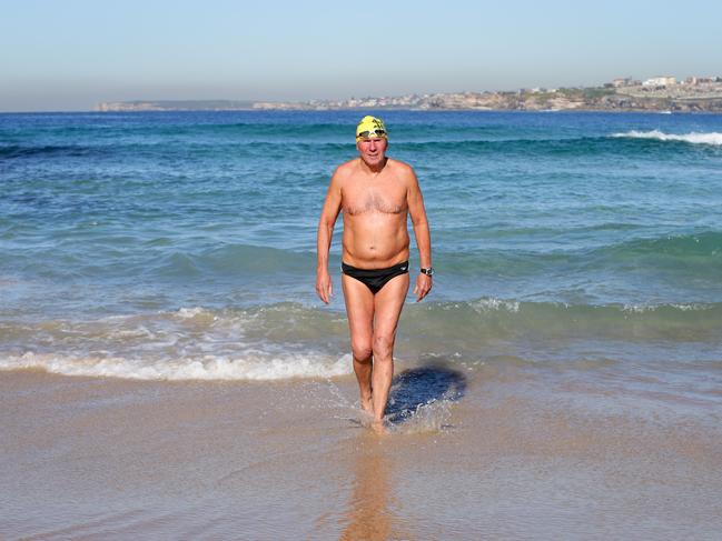 Cyril Baldock at Bondi Beach.