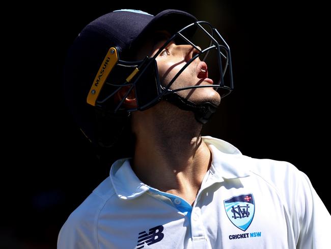 SYDNEY, AUSTRALIA - FEBRUARY 19: Sam Konstas of the Blues walks out to bat during the Sheffield Shield match between New South Wales Blues and Victoria at Sydney Cricket Ground on February 19, 2025 in Sydney, Australia. (Photo by Jason McCawley/Getty Images)