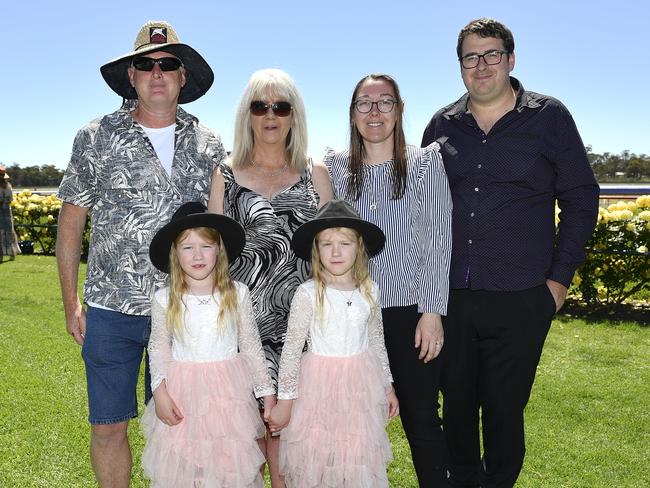 Apiam Bendigo Cup was held at Bendigo Racecourse, Bendigo, Victoria, on Wednesday, October 30th, 2024. Pictured enjoying the horse racing carnival are the Smith and Bramley families. Picture: Andrew Batsch