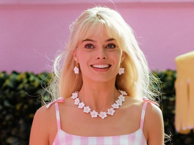 Margot Robbie as Barbie in a scene from the movie Barbie.