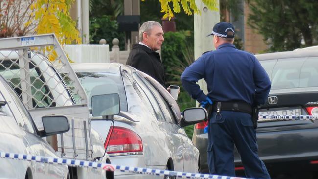 Forensic police examined the crime scene in Stockton. Picture: Emily Burley