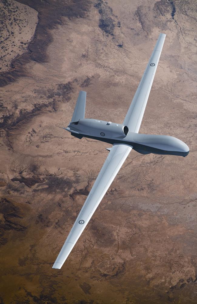 File photos of MQ-4C Triton, courtesy of Northrop Grumman. Image has been manipulated. Picture: Supplied