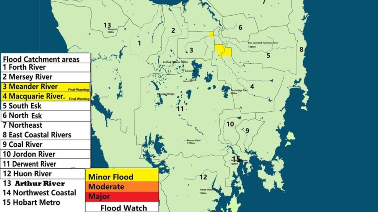 Tasmania weather forecast. Picture: Tasmanian Weather Watch TWW via Facebook.