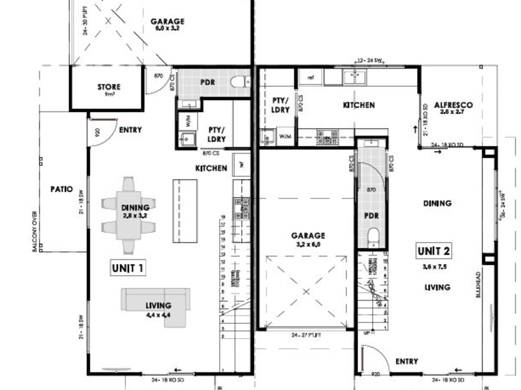 Each unit will have a combined kitchen, living and dining area.